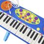 Imagem de Teclado Piano Infantil Musical Rock Star 37 Teclas com Microfone e Banqueta Importway Bw151