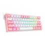 Imagem de Teclado Redragon K616-RGB WP Fizz Pro - Branco e Rosa (com Cabo e Sem Fio)