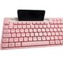 Imagem de Teclado Rosa para PC Notebook Macio Silencioso Lindo com suporte para celular