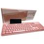 Imagem de Teclado Rosa para PC Notebook Macio Silencioso Lindo com suporte para celular