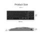 Imagem de Teclado Sem Fio 2.4G+Bluetooth 5.0 - 102 Teclas, Dual Mode, Cinza
