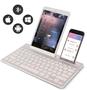 Imagem de Teclado Sem Fio Bluetooth Branco P/ Celular Tablet 