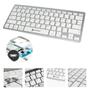 Imagem de Teclado Sem Fio Bluetooth Padrão ABNT Design Elegante e Ultra Slim com 78 Teclas Silenciosas Ideais