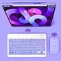 Imagem de Teclado Sem Fio Bluetooth Recarregável Com Mouse Roxo
