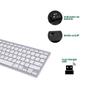 Imagem de Teclado Sem Fio Branco com Dongle USB - Compatível com Android, PC e TV