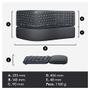 Imagem de Teclado sem fio Logitech ERGO K860 com Layout Dividido, Suporte para Descanso de Pulso, Conexão Bluetooth e USB, Windows e Mac - 920-009169