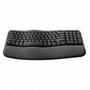 Imagem de Teclado Sem Fio Logitech Wave Keys Bluetooth USB Ergonômico Preto US - 920-012281