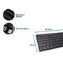 Imagem de Teclado Sem Fio Preto com Dongle USB - Compatível com Android, PC e TV