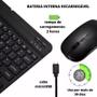 Imagem de Teclado Sem Fio Ultra Fino Bluetooth Para Tablet e Celular, Computador, Android, Note, Com Tecla "Ç", Padrão ABNT2 Preto