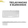 Imagem de Teclado Sem Fio Universal Antiderrapante Branco Com Teclas Macias Silenciosas Layout Padrão ABNT2