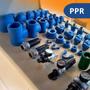 Imagem de Tee com Redução 75 x 50 mm PPR Azul para Rede de Ar Comprimido