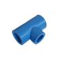 Imagem de Tee com Redução 75 x 50 mm PPR Azul para Rede de Ar Comprimido