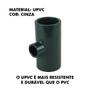 Imagem de Tee de redução soldável upvc cinza 32-25mm 1"-3/4"