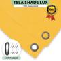 Imagem de Tela Lona Amarela 2x2 Metros Sombreamento Impermeável Shade Lux + Kit