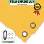 Imagem de Tela Lona Amarela 4x2 Metros Sombreamento Impermeável Shade Lux + Kit