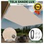Imagem de Tela Lona Areia 5.5x5 Metros Sombreamento Impermeável Shade Lux + Kit