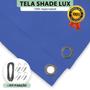 Imagem de Tela Lona Azul 2x1.5 Metros Sombreamento Impermeável Shade Lux + Kit