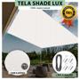 Imagem de Tela Lona Branca 2.5x2.5 Metros Sombreamento Impermeável Shade Lux + Kit