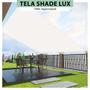 Imagem de Tela Lona Branca 5x4 Metros Sombreamento Impermeável Shade Lux + Kit