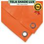 Imagem de Tela Lona Laranja 5.5x3 Metros Sombreamento Impermeável Shade Lux + Kit