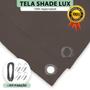 Imagem de Tela Lona Marrom 7x2 Metros Sombreamento Impermeável Shade Lux + Kit