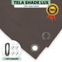 Imagem de Tela Lona Marrom 8x4 Metros Sombreamento Impermeável Shade Lux + Kit
