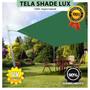 Imagem de Tela Lona Verde 4x3 Metros Sombreamento Impermeável Shade Lux + Kit