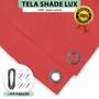 Imagem de Tela Lona Vermelha 2x1 Metros Sombreamento Impermeável Shade Lux + Kit