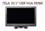 Imagem de Tela Monitor Lcd 10.1  Colorida Controle Hdmi Vga Mp5 Av Usb