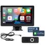Imagem de Tela Multimídia Portátil Universal Com Espelhamento Sem Fio, Bluetooth, Tela de 7, USB e Carplay - Não precisa de moldur