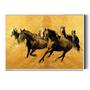 Imagem de Tela Quadro Decorativo com Moldura Arte Cavalos Dourados