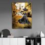 Imagem de Tela Quadro Decorativo p Sala  Paris Dourado Violino  40x60