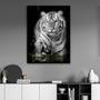 Imagem de Tela Quadro Decorativo p Sala  Tigre Branco Animal 90x60