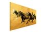 Imagem de Tela Quadro Decorativo sala  Cavalos correndo dourado 98x50