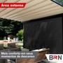 Imagem de Tela Toldo Sombreamento 90% Cor Preto Cobertura Decorativa 4x2m + Kit Instalação