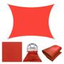 Imagem de Tela Toldo Sombreamento 90% Cor Vermelho Cobertura Decorativa 3x2 Metros