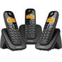 Imagem de Telefone Sem Fio C/ Identificador De Chamadas + 2 Ramais Ts3113 Preto 4123103