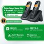 Imagem de Telefone Sem Fio Digital + Ramal Adicional Intelbras TS 3112 Preto