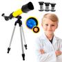 Imagem de Telescópio Astronômico Foco Ajustável Astronomia Polilab Refrator Zoom 80x Com Tripé