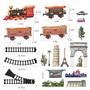 Imagem de Temi Train Sets c/ Steam Locomotive Engine, Car cargo e tracks, Battery Operated Play Set Toy c/ Smoke, Light & Sounds, Perfect for Kids, Boys & Girls, Red