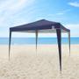 Imagem de Tenda Gazebo de Praia Em Alumínio Sanfonada Dobrável Azul 300x300cm - Belfix