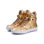 Imagem de Tênis Academia Fit Feminino Sneaker Cano Alto Bawmi Casual Confortável Resistente Couro Esporte