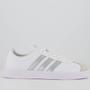 Imagem de Tênis Adidas Vl Court Base Feminino Branco e Prata