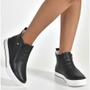 Imagem de Tênis Boot Feminino Cano Médio Preto Taupe Via Marte 030-001-02