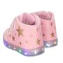 Imagem de Tenis Botinha Estrela Infantil feminino Com Luz Led Rosa e Dourado