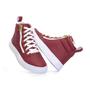 Imagem de Tenis Cano Alto Feminino Botinha Sneaker Com Cadarço E Zíper Lateral