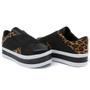 Imagem de Tenis Casual Amanda Block Detalhe Animal Print Onça com Sola Alta e Elasticos