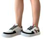 Imagem de Tenis casual feminino adulto flatform branco preto vivanz 