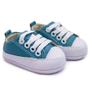 Imagem de Tênis Casual Infantil Baby Bebê Cano Baixo Star Azul Branco