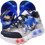 Imagem de Tenis De Led Masculino Sonic Meninos Infantil Estilo Original + Chinelo